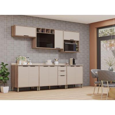 Cozinha Modulada Compacta 6 Peças Com Tampo Aspen Luciane Mó Vanilla/beige