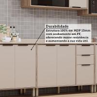 Cozinha Modulada Compacta 6 Peças Com Tampo Aspen Luciane Mó Vanilla/beige - 3