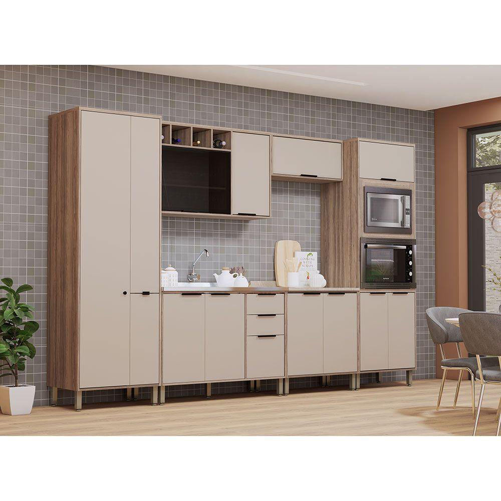 Cozinha Modulada Compacta 6 Peças Com Espaço Para Forno E Mi Vanilla/beige - 1