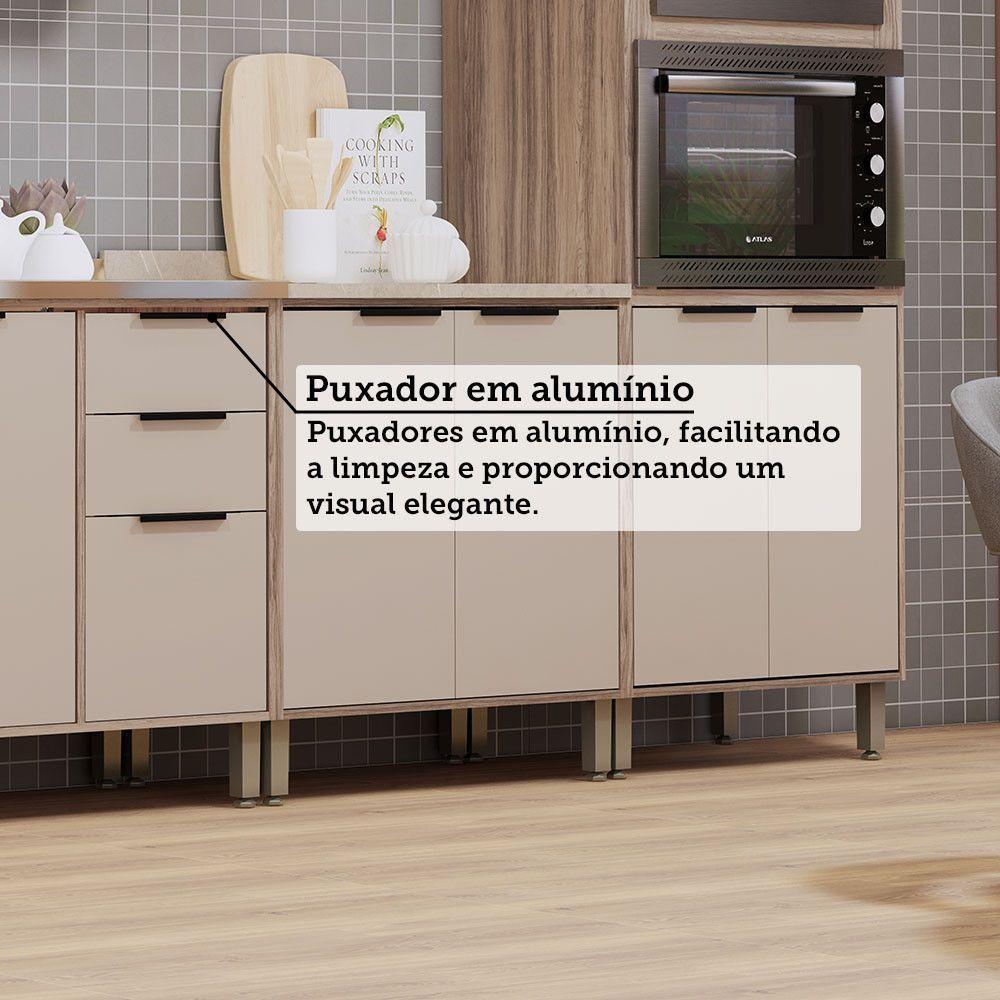 Cozinha Modulada Compacta 6 Peças Com Espaço Para Forno E Mi Vanilla/beige - 5