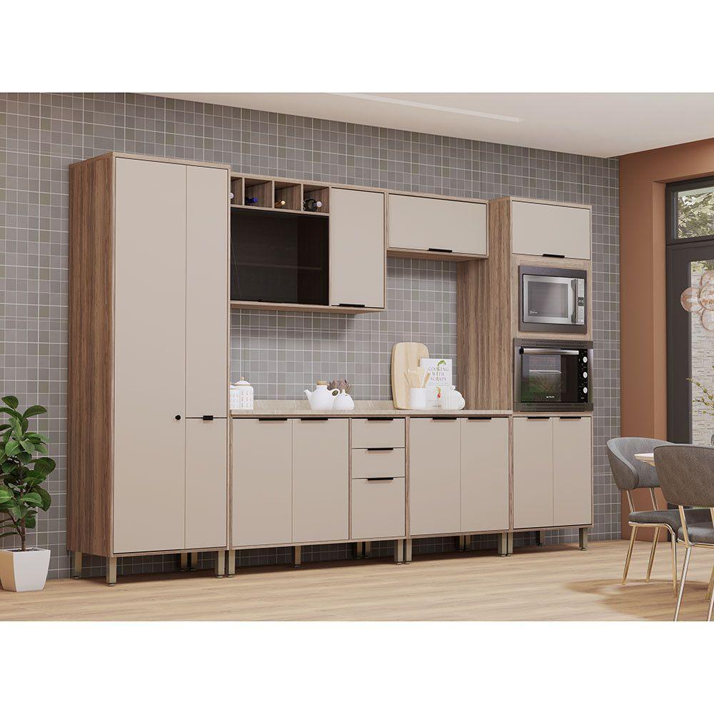 Cozinha Modulada Compacta 6 Peças Com Espaço Para Forno E Mi Vanilla/beige - 1