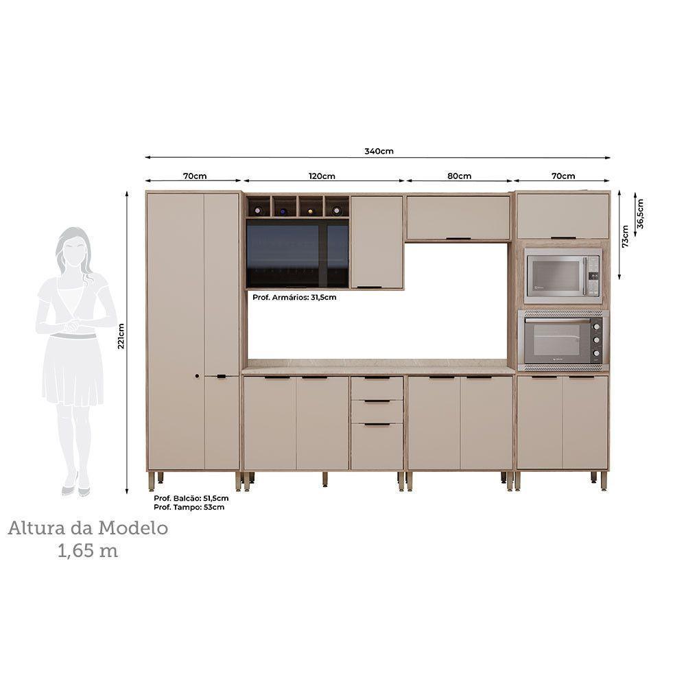 Cozinha Modulada Compacta 6 Peças Com Espaço Para Forno E Mi Vanilla/beige - 2