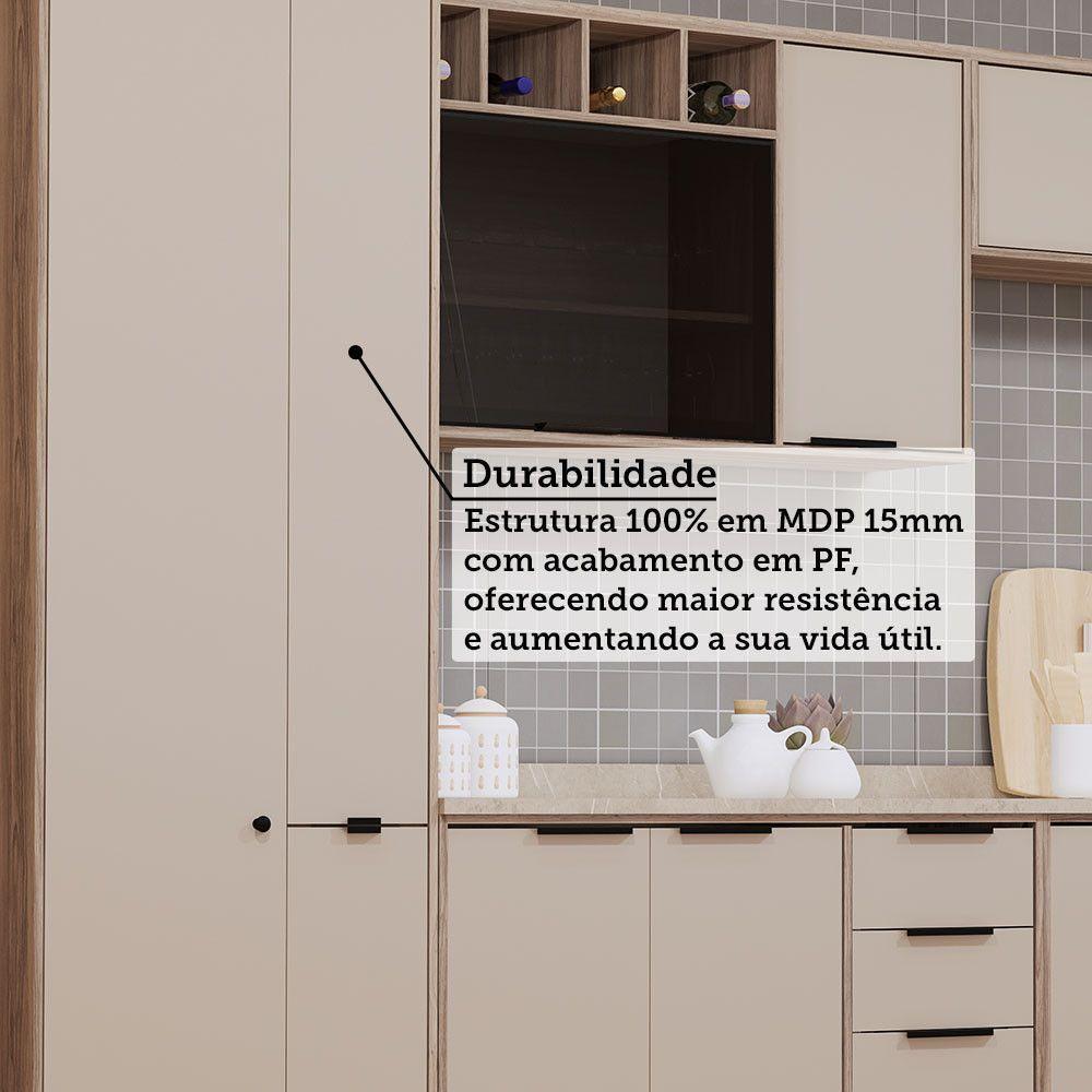 Cozinha Modulada Compacta 6 Peças Com Espaço Para Forno E Mi Vanilla/beige - 3