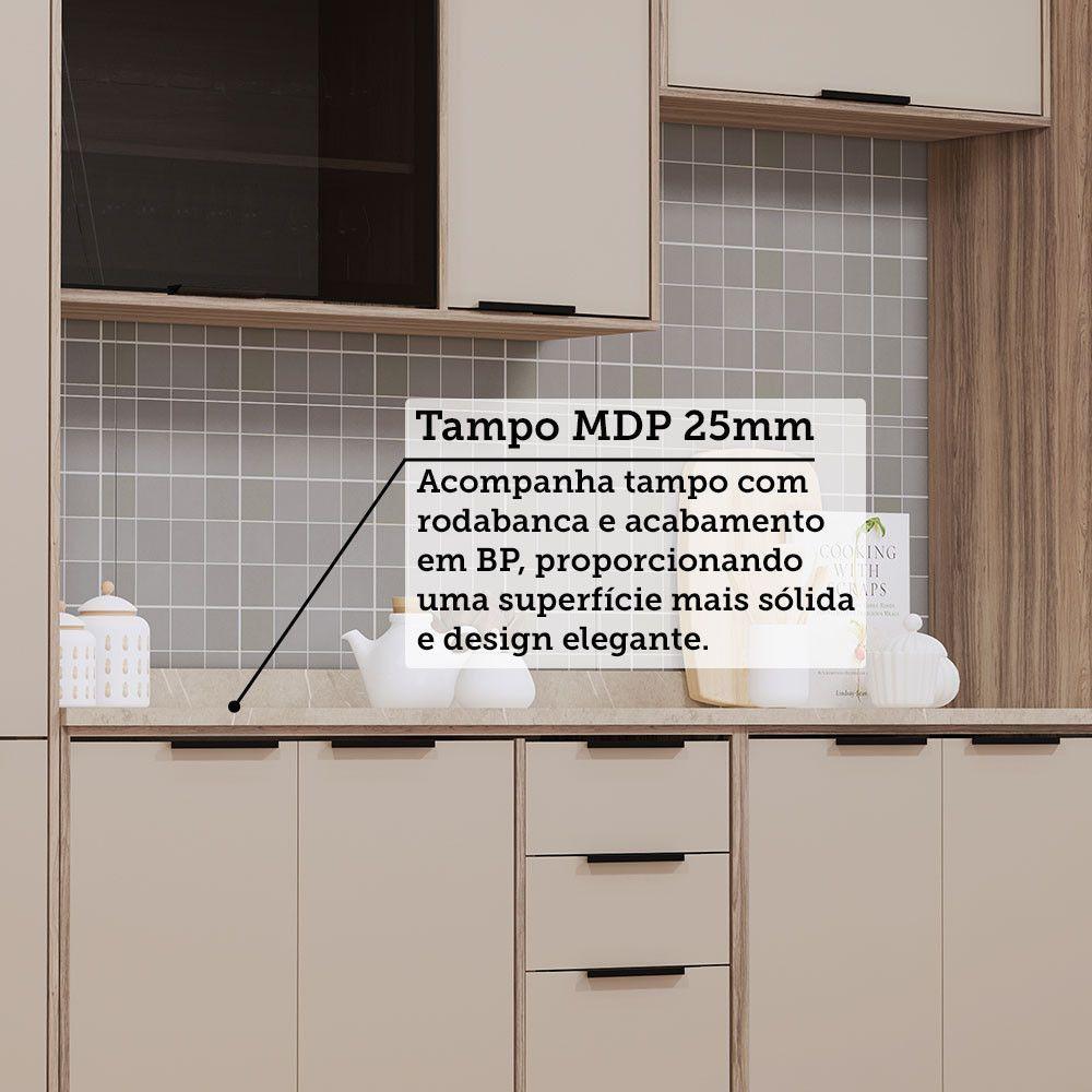 Cozinha Modulada Compacta 6 Peças Com Espaço Para Forno E Mi Vanilla/beige - 6