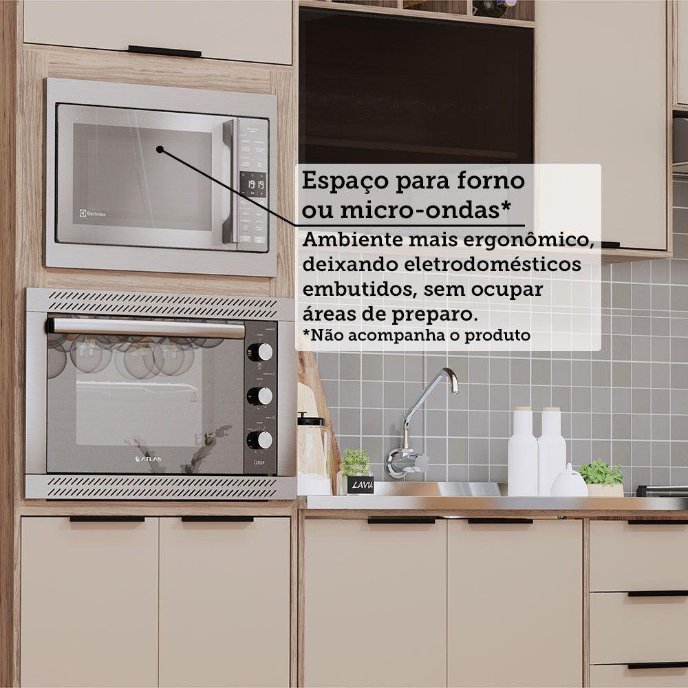 Cozinha Modulada Compacta 4 Peças Com Espaço Para Forno E Mi Vanilla/beige - 4