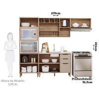 Cozinha Modulada Compacta 4 Peças Com Espaço Para Forno E Mi Vanilla/beige - 2
