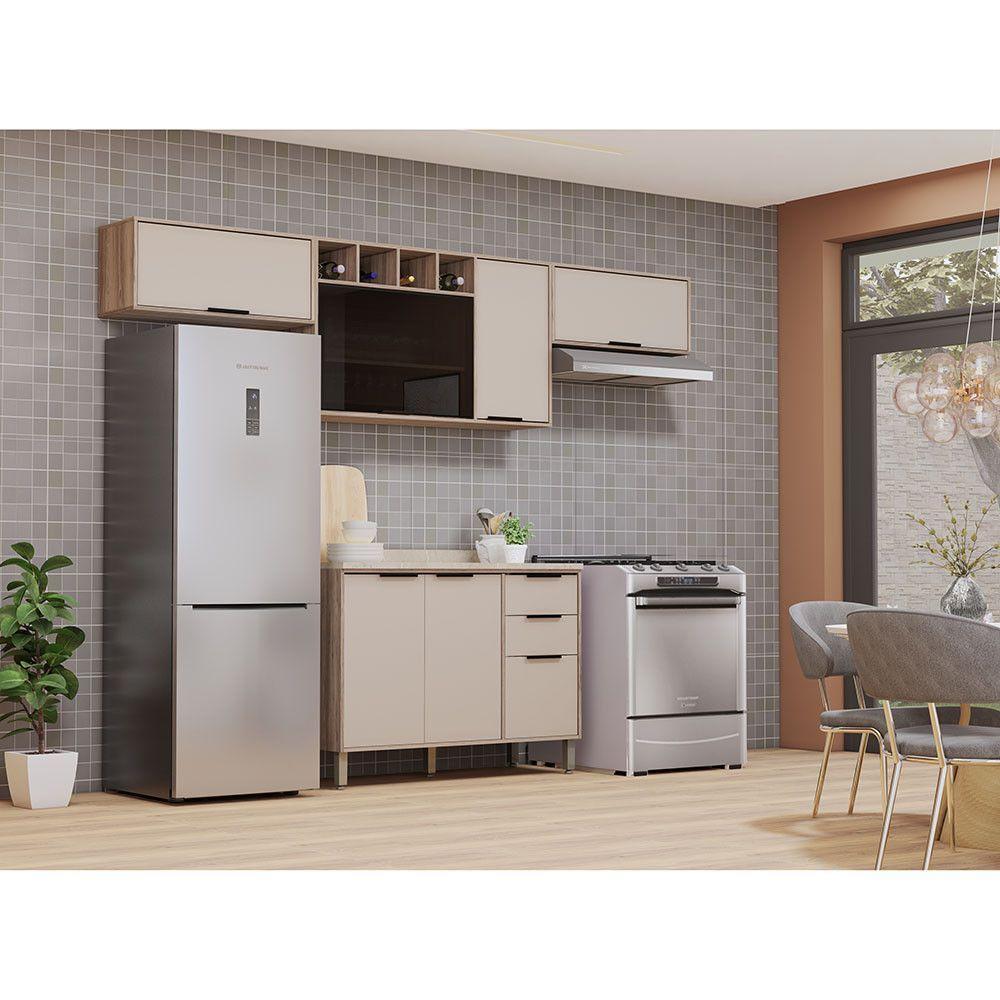 Cozinha Modulada Compacta 4 Peças Com Tampo Aspen Luciane Mó Vanilla/beige - 1