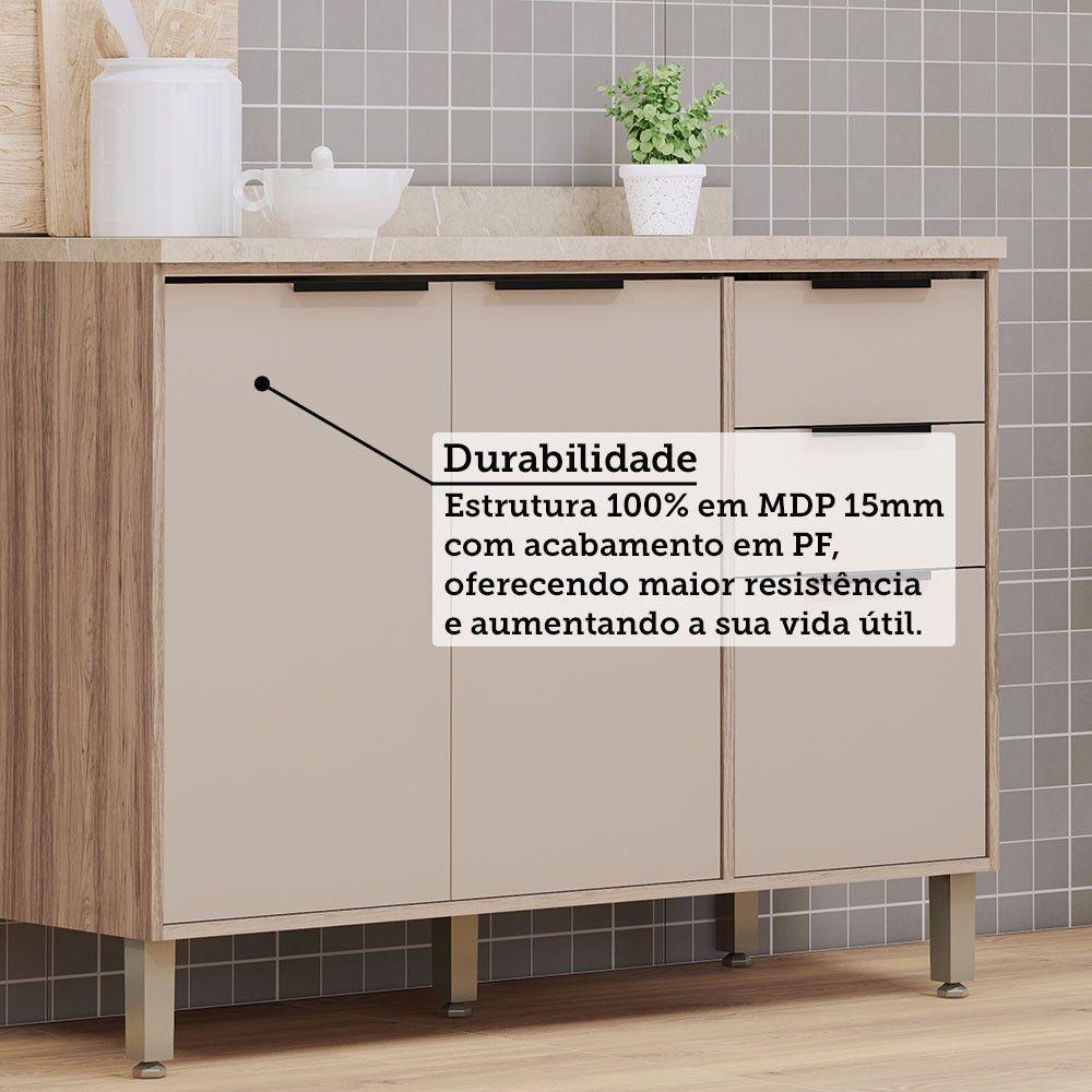 Cozinha Modulada Compacta 4 Peças Com Tampo Aspen Luciane Mó Vanilla/beige - 2