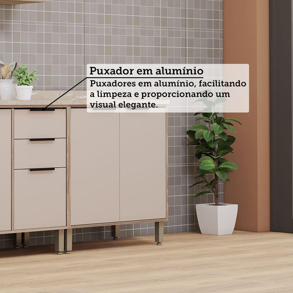 Cozinha Modulada Compacta 4 Peças Com Tampo Aspen Luciane Mó Vanilla/beige - 4