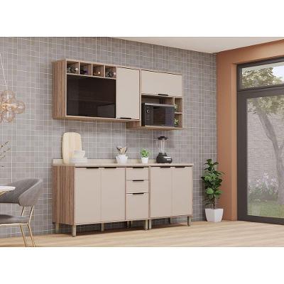 Cozinha Modulada Compacta 4 Peças Com Tampo Aspen Luciane Mó Vanilla/beige