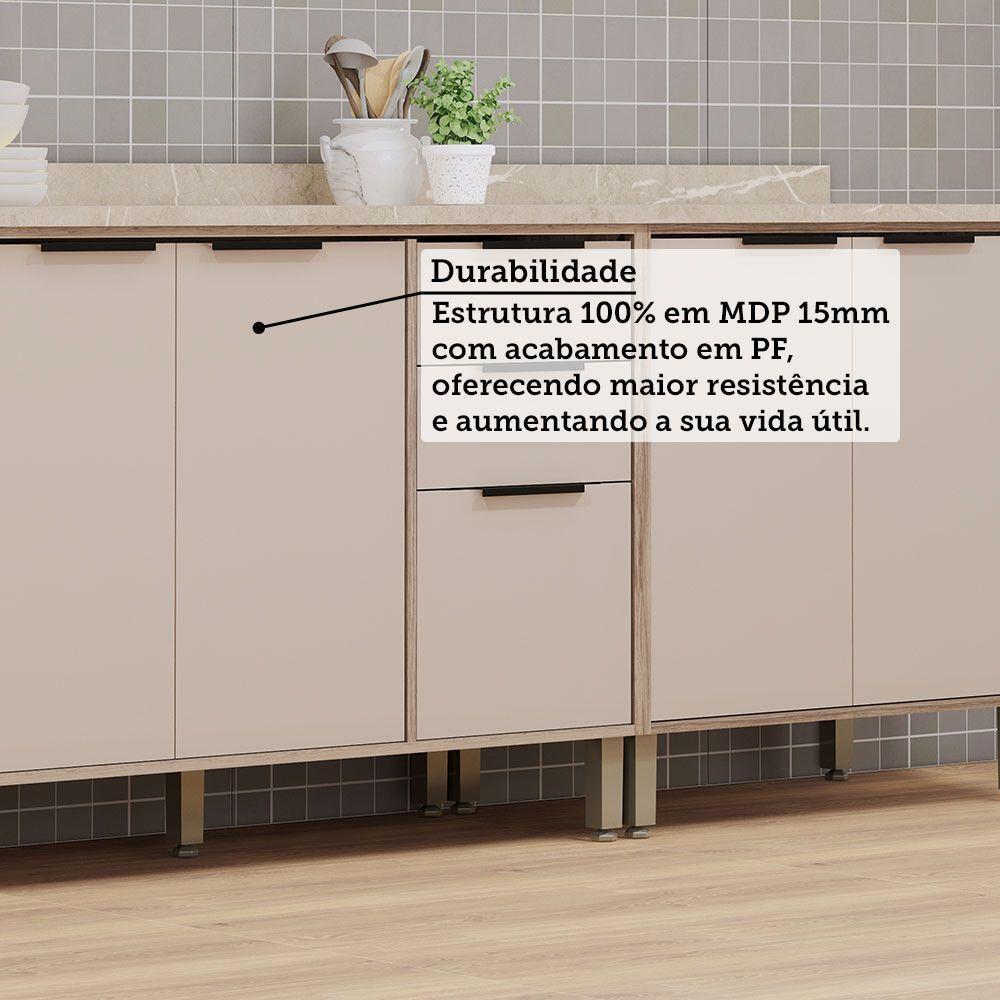 Cozinha Modulada Compacta 4 Peças Com Tampo Aspen Luciane Mó Vanilla/beige - 3