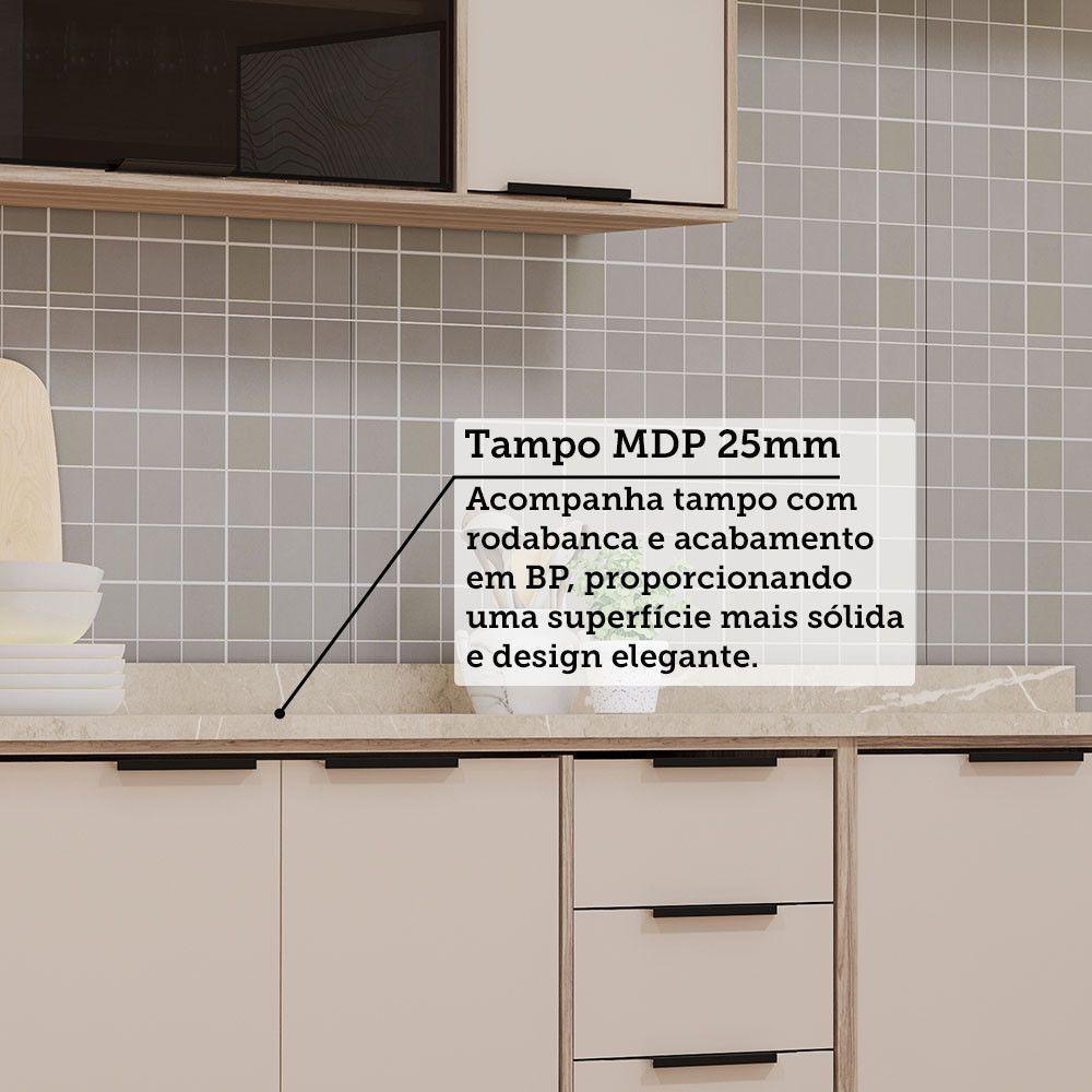 Cozinha Modulada Compacta 4 Peças Com Tampo Aspen Luciane Mó Vanilla/beige - 6