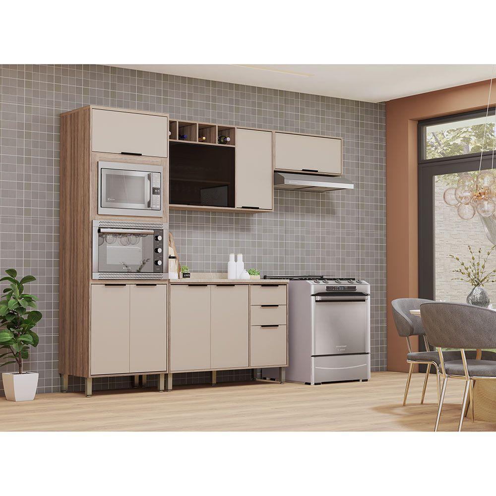 Cozinha Modulada Compacta 4 Peças Com Espaço Para Forno E Mi Vanilla/beige - 1