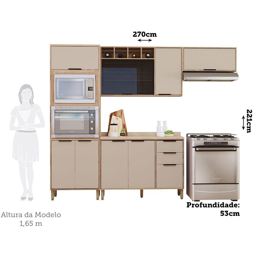 Cozinha Modulada Compacta 4 Peças Com Espaço Para Forno E Mi Vanilla/beige - 2