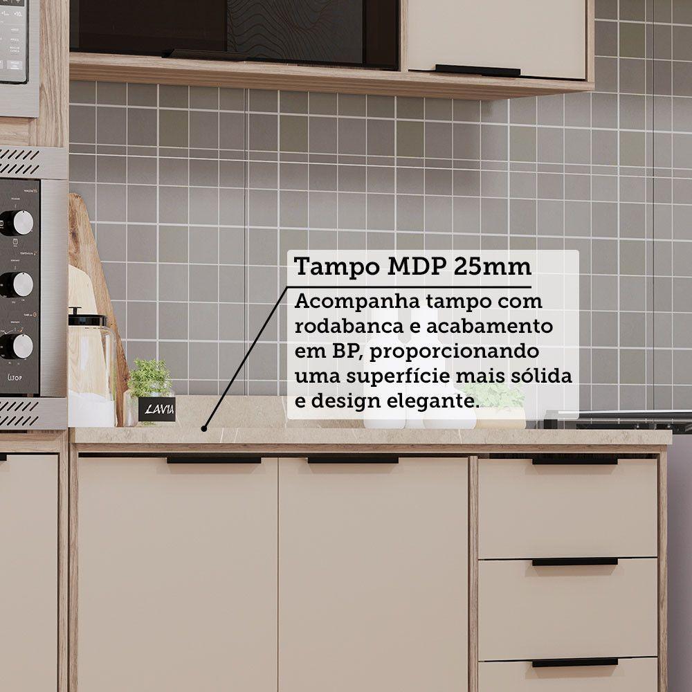 Cozinha Modulada Compacta 4 Peças Com Espaço Para Forno E Mi Vanilla/beige - 6