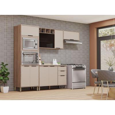 Cozinha Modulada Compacta 4 Peças Com Espaço Para Forno E Mi Vanilla/beige