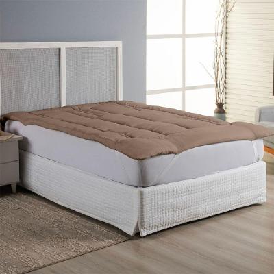 Protetor Colchão Pillow Top Solteiro Micropercal 400 Fios 100% Poliéster Extra Macio - Bege