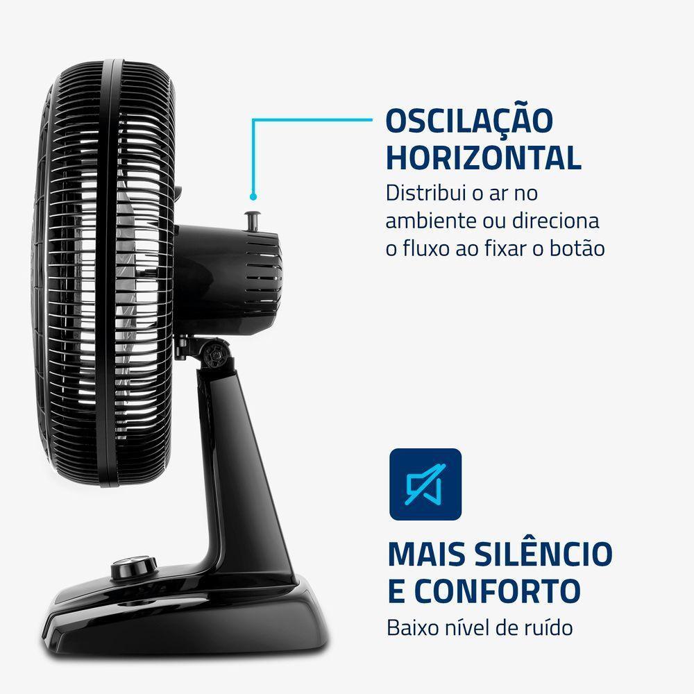 Ventilador De Coluna Mondial 40cm 8 Pás Turbo NVT-40C-8P-B Preto/Prata 110V - 4