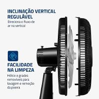 Ventilador De Coluna Mondial 40cm 8 Pás Turbo NVT-40C-8P-B Preto/Prata 110V - 3