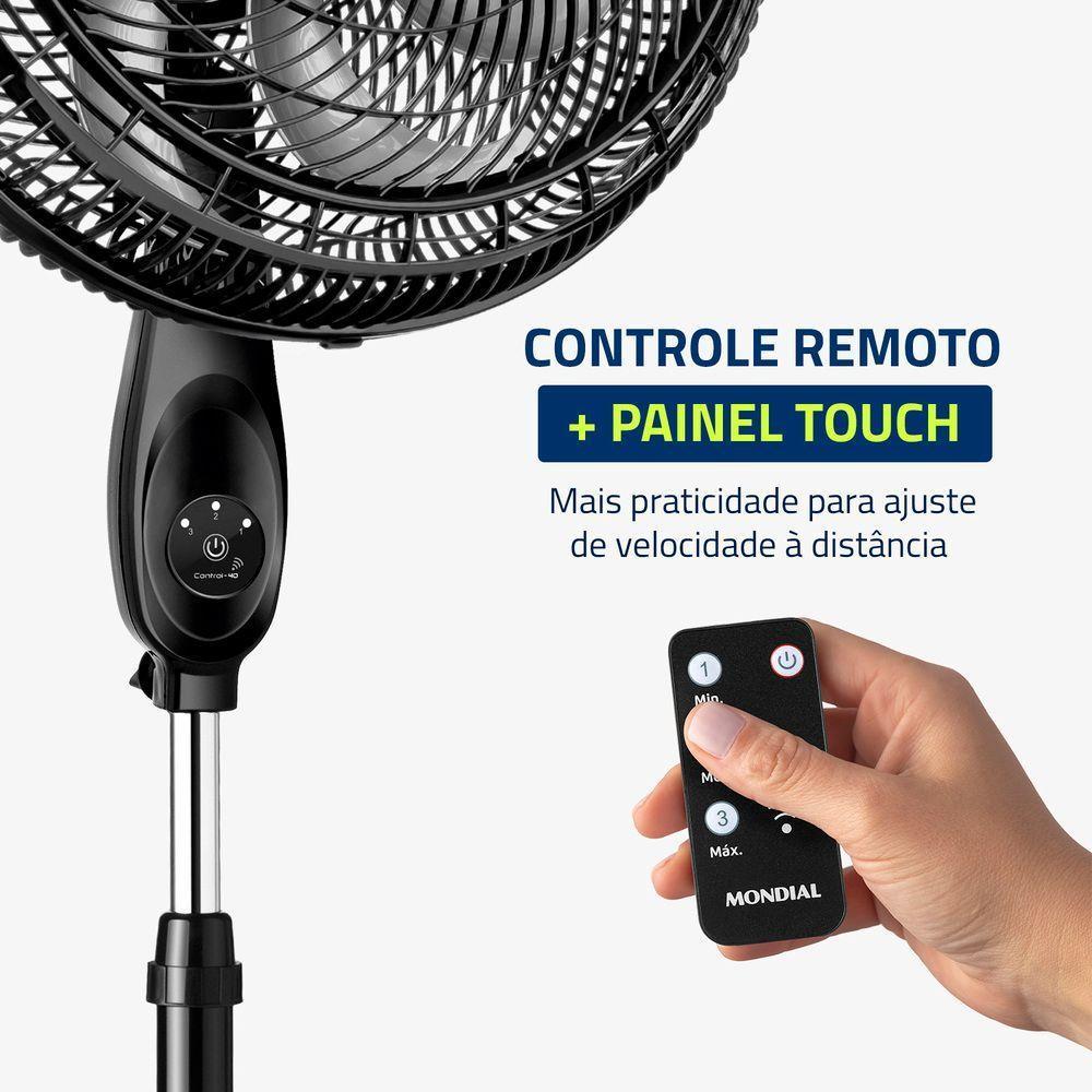 Ventilador De Coluna Mondial 40cm Super Turbo Tech VTX-40C-8P-CR Preto/Prata 110V - 3