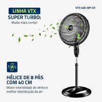 Ventilador De Coluna Mondial 40cm Super Turbo Tech VTX-40C-8P-CR Preto/Prata 110V - 2