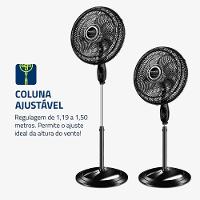 Ventilador De Coluna Mondial 40cm Super Turbo Tech VTX-40C-8P-CR Preto/Prata 110V