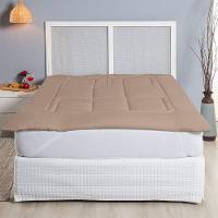 Protetor Colchão Pillow Top Casal King Micropercal 400 Fios 100% Poliéster Extra Macio - Bege - 2