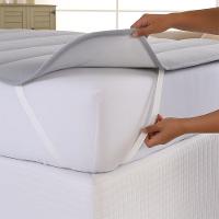 Protetor Colchão Pillow Top Solteiro Malha 100% Algodão Toque Aveludado - Cinza - 5