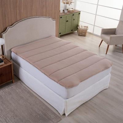 Protetor Colchão Pillow Top Casal Queen Malha 100% Algodão Toque Aveludado - Bege