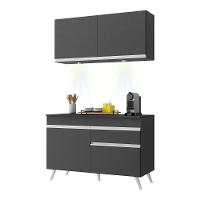 Armário De Cozinha Compacta 2 Peças Com Leds Mp2012.898 Veneza Up Multimóveis Preto - 5