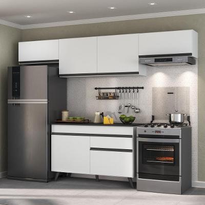 Armário de Cozinha Compacta Mp3697 6 Portas 1 Gaveta Mdf 260 cm Branco