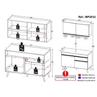 Armário De Cozinha Compacta 2 Peças Com Leds Mp2012.964 Veneza Up Multimóveis Branco