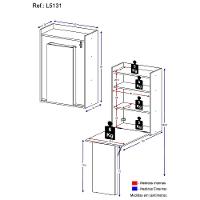 Armário Balcão com Mesa Retrátil Multimóveis Preto - 15