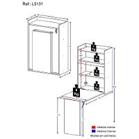 Armário Balcão com Mesa Retrátil Multimóveis Preto - 19
