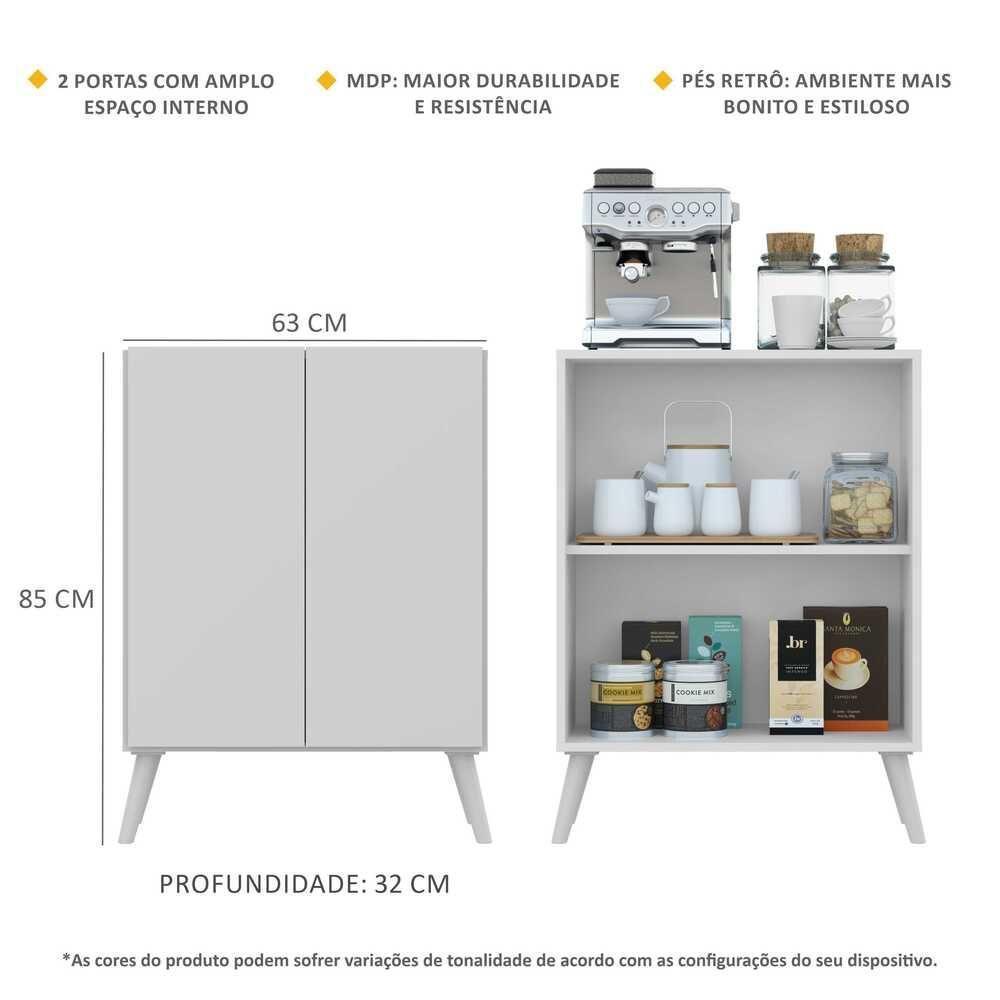 Aparador Cantinho e 2 Portas Multimóveis Branco - 7