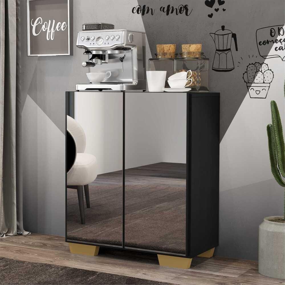 Aparador Cantinho do Café e 2 Portas Multimóveis Preto - 3