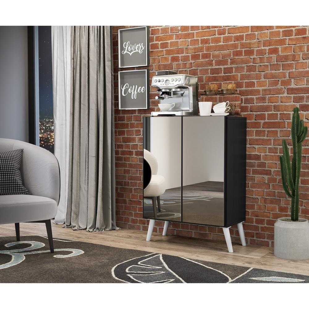 Aparador Cantinho do Café e 2 Portas Multimóveis Preto - 7