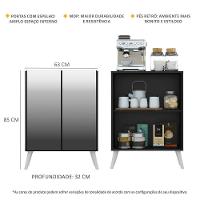 Aparador Cantinho do Café e 2 Portas Multimóveis Preto