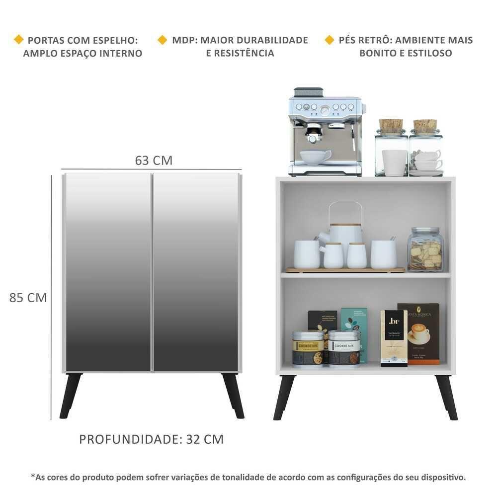 Aparador Cantinho do Café e 2 Portas Multimóveis Branco - 5