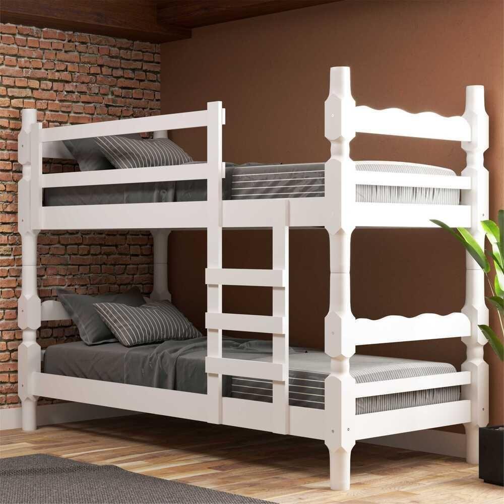 Beliche - Vira 2 Camas - Para Colchão 78/88 X 188Cm Porto Multimóveis Vcr4138 Branco - 1