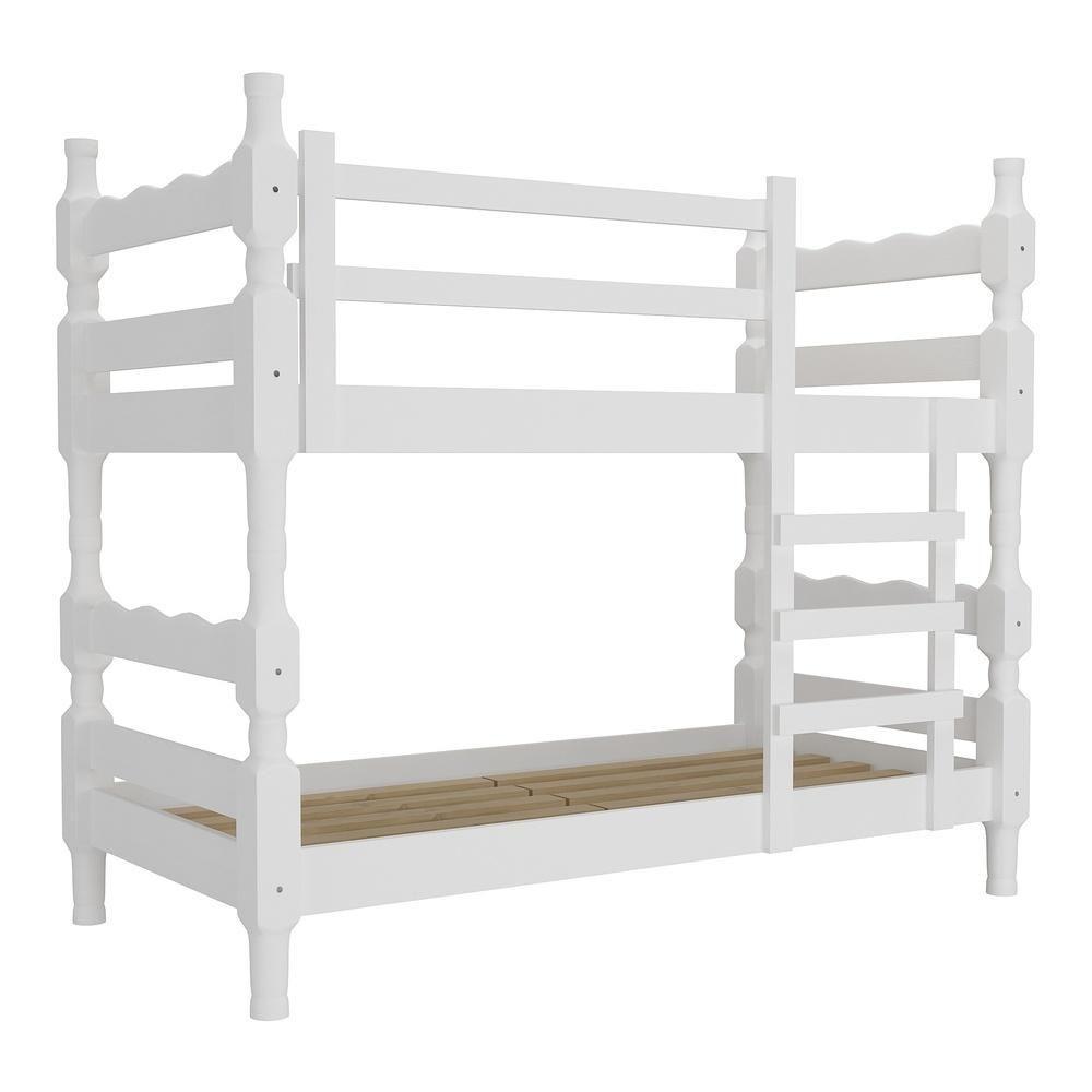 Beliche - Vira 2 Camas - Para Colchão 78/88 X 188Cm Porto Multimóveis Vcr4138 Branco - 3