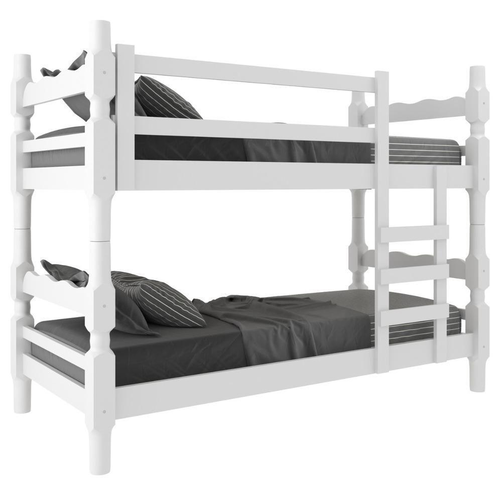Beliche - Vira 2 Camas - Para Colchão 78/88 X 188Cm Porto Multimóveis Vcr4138 Branco - 4