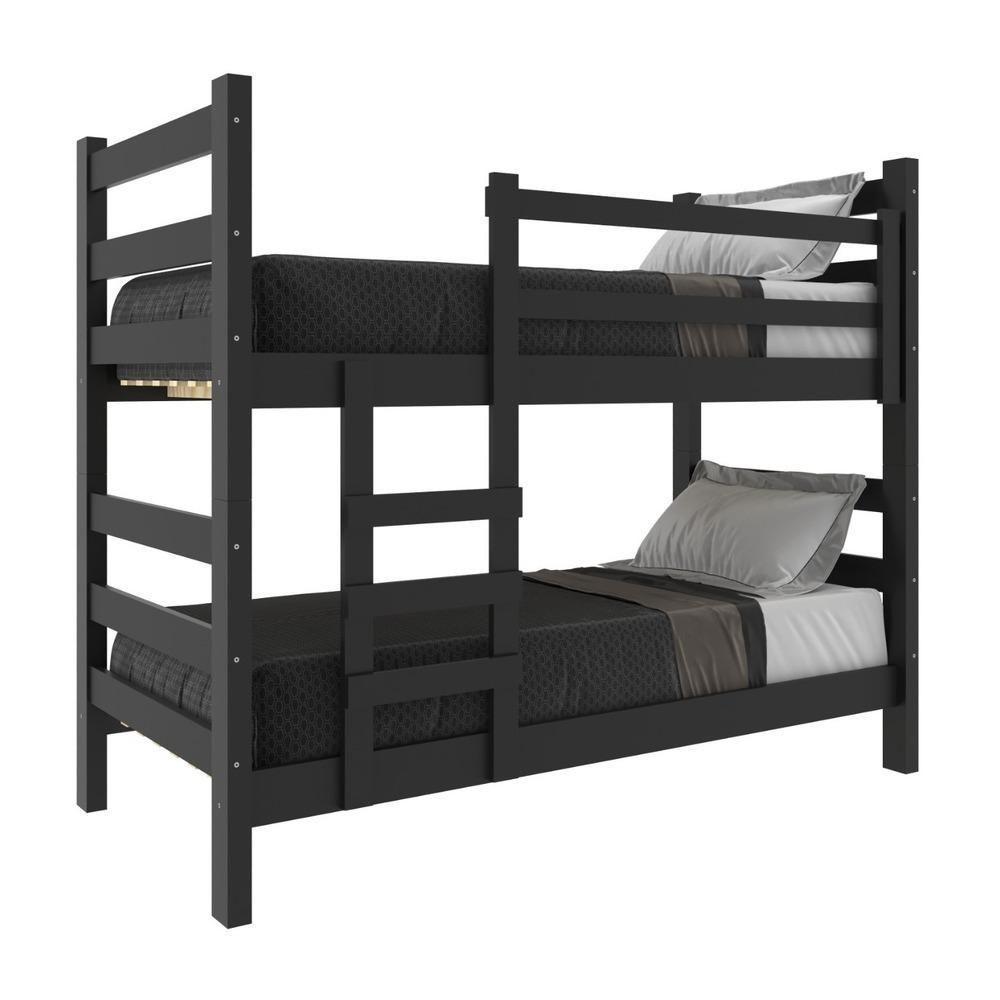 Beliche - Vira 2 Camas - Para Colchão 78/88 X 188Cm Dubai Multimóveis Vcr4137 Preto Preto - 5
