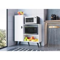 Balcão Retrô Para Forno E Microondas Com Fruteira Multimóveis Cr20095 Branco Branco - 2