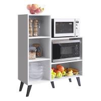 Balcão Retrô Para Forno E Microondas Com Fruteira Multimóveis Cr20095 Branco Branco - 4