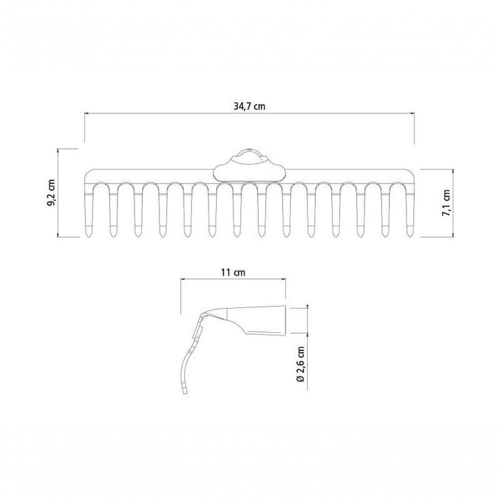 Ancinho Curvo Tramontina Metálico Pesado 14 Dentes Sem Cabo - 3