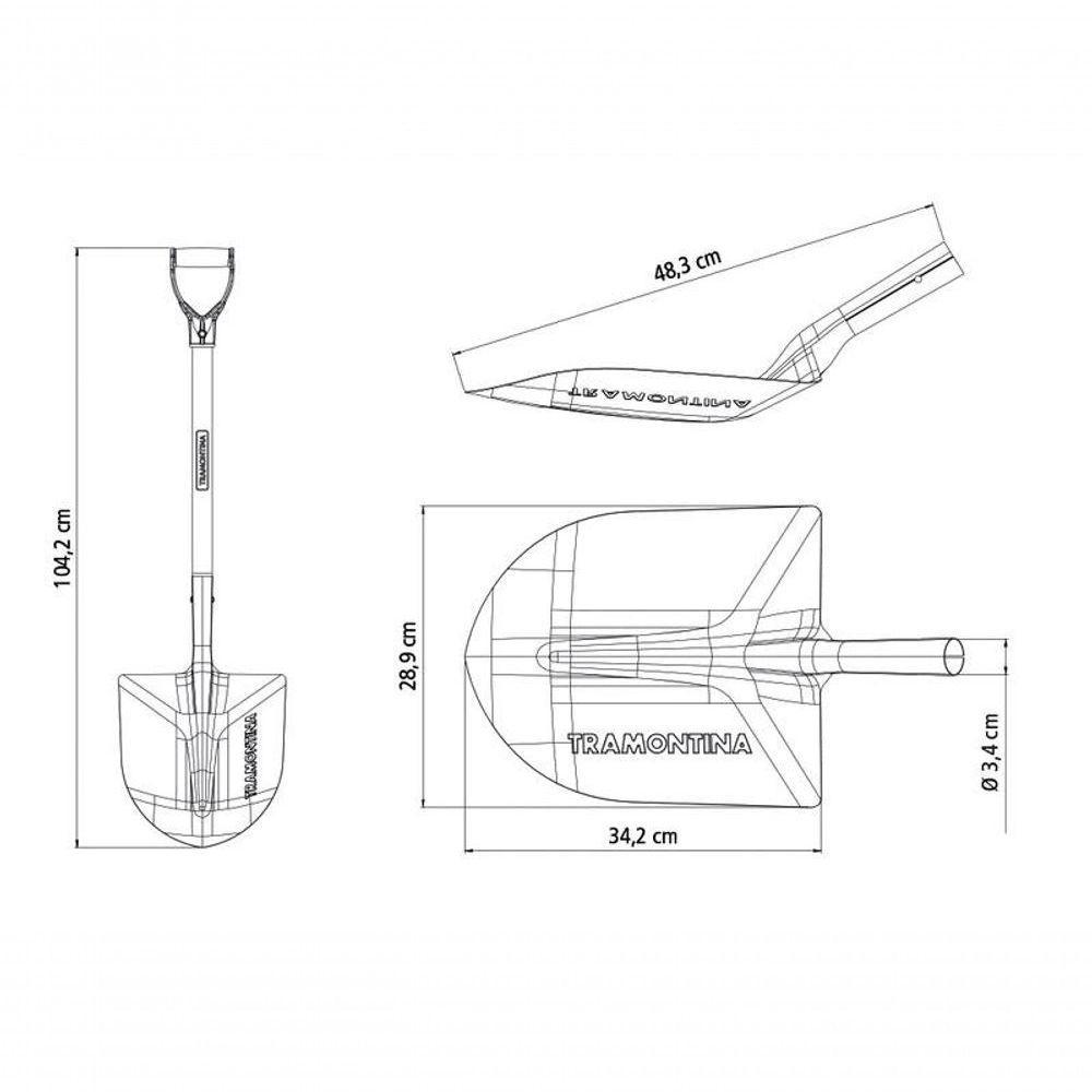 Pá De Bico Leve Tramontina Em Aço Com Cabo De Madeira 71cm 460/40 - 3