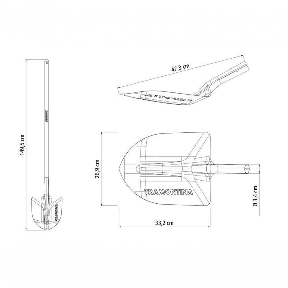 Pá De Bico Leve Tramontina Em Aço Com Cabo De Madeira 120cm 460/30 - 3