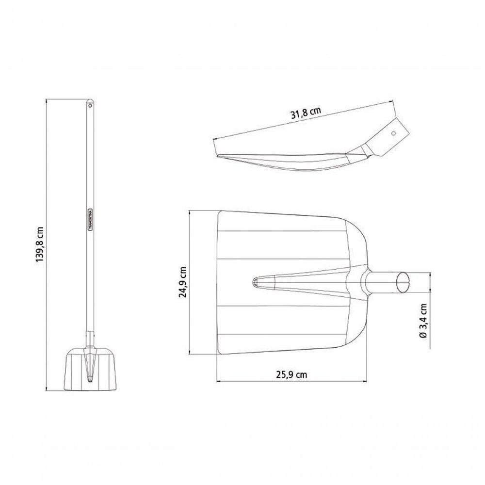 Pá Quadrada Tramontina Em Aço Com Cabo De Madeira 120cm 480/00 - 2