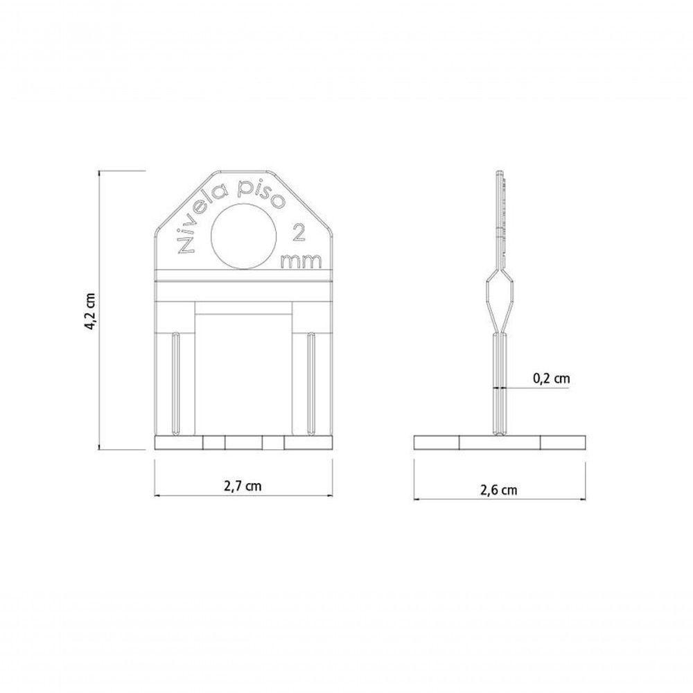 Base Espaçadora Plástica Tramontina Estreita Eco 2mm Saco Com 100 Unidades - 3